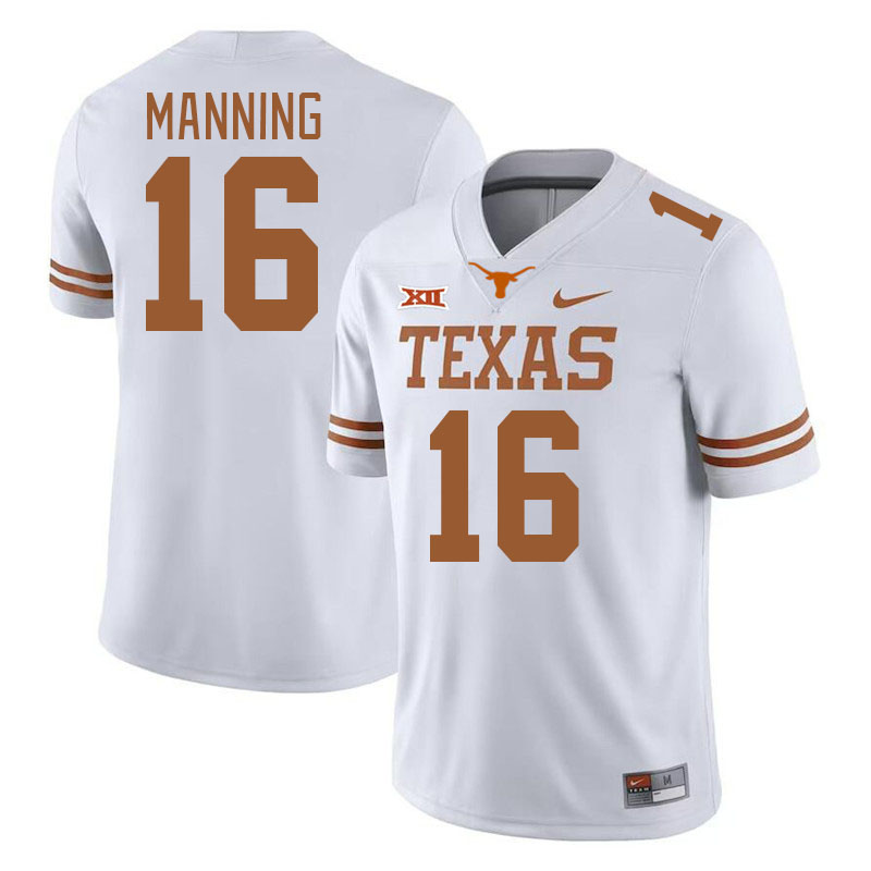 Men #16 Arch Manning Texas Longhorns 2023 College Football Jerseys Stitched-White